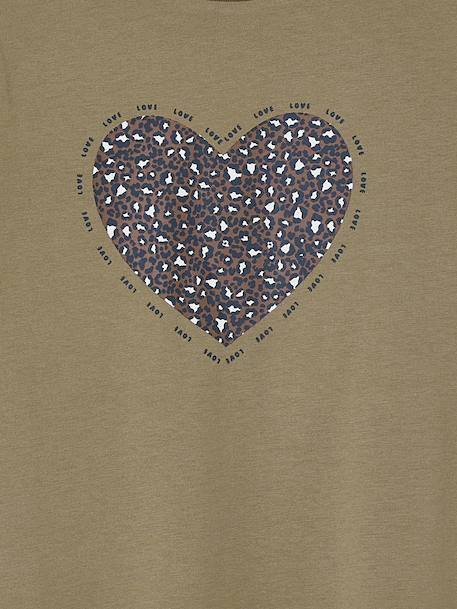 Sequinned Top for Girls ecru+olive - vertbaudet enfant 