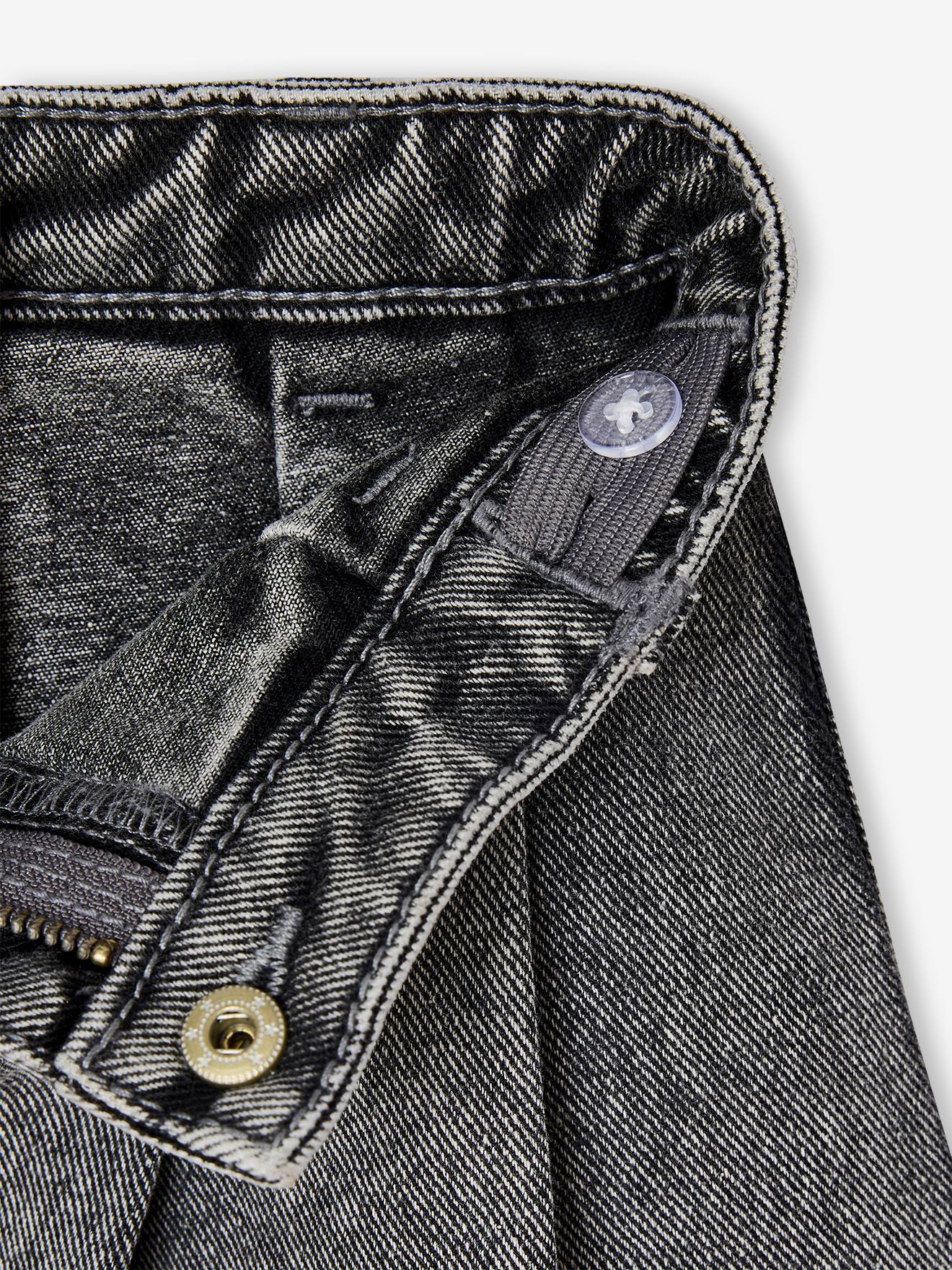 VERTBAUDET Jupe En Jean Boutonnée Fille – Denim Brut, Taille Ajustable, Poche Plaqué, Forme Trapèze 6A