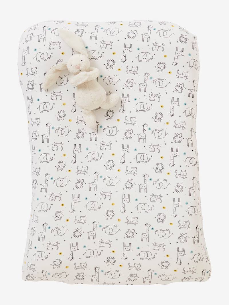 Changing Mat Cover in Cotton white/print, Nursery