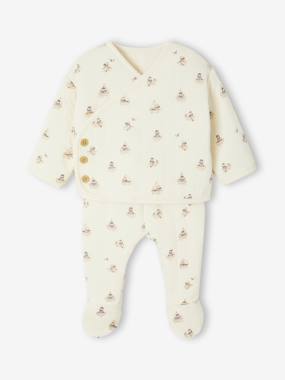 Quilted Set: Cardigan + Fully Printed Footed Trousers  - vertbaudet enfant
