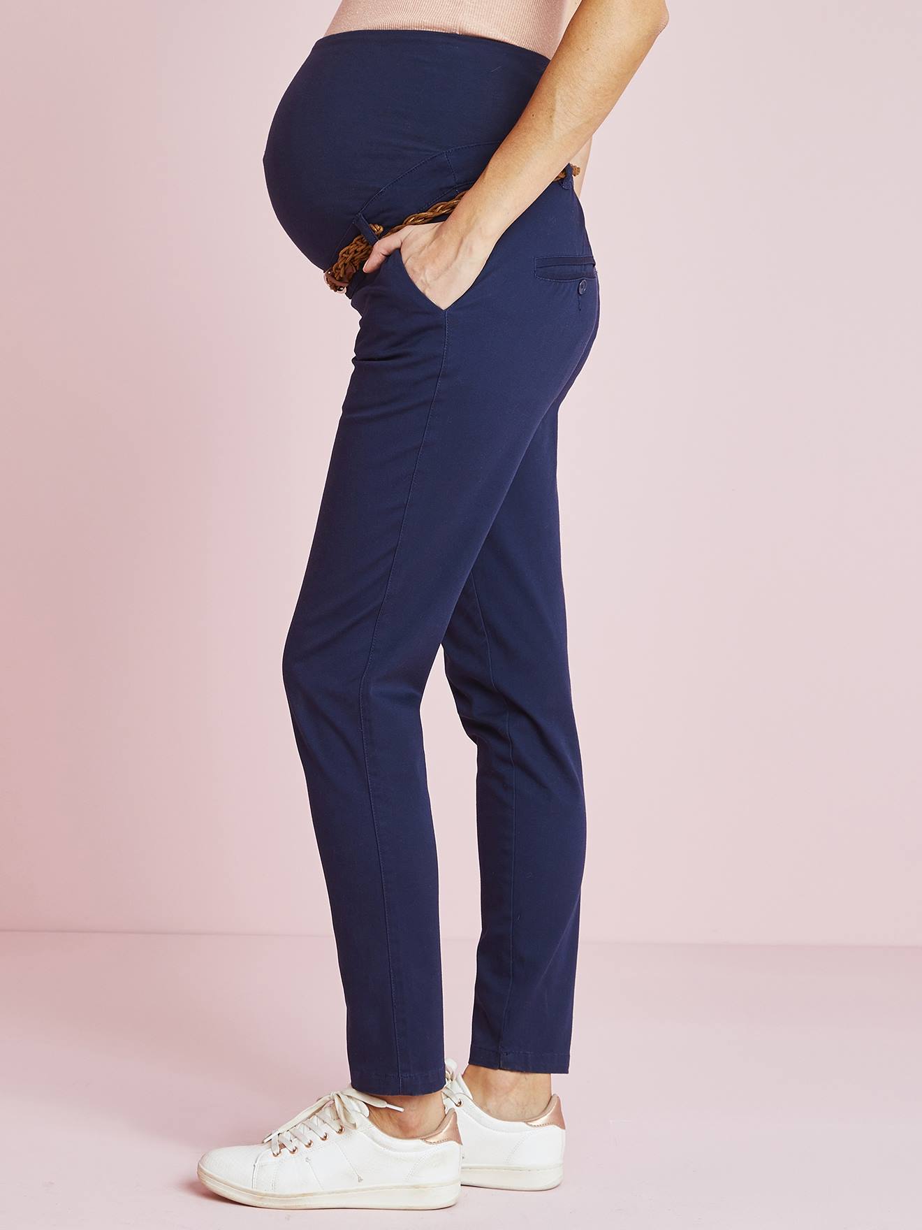 Pantalon chino grossesse entrejambe 78 cm et ceinture - marine, Vêtements  de grossesse