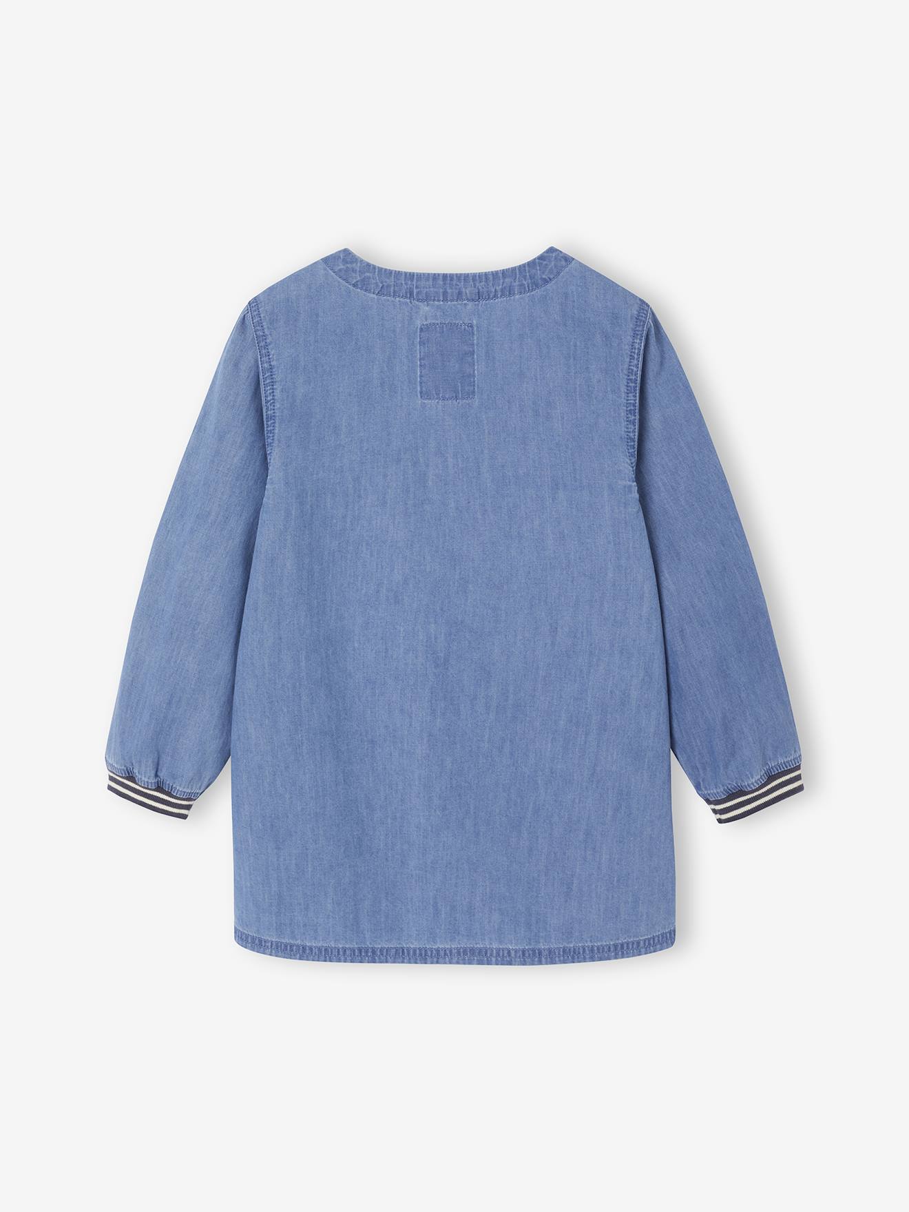 Tablier D'écolier Garçon Vertbaudet BALTIMORE - Style Denim, Manches Longues, Zip Latéral