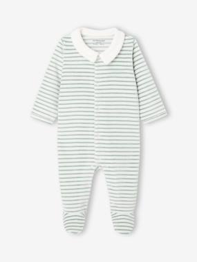 Velour Sleepsuit for Newborns  - vertbaudet enfant