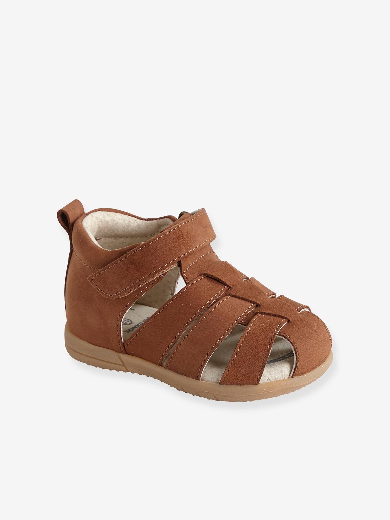 magie scherp Civic Leather Sandals for Baby Boys, Designed for First Steps - camel, Shoes