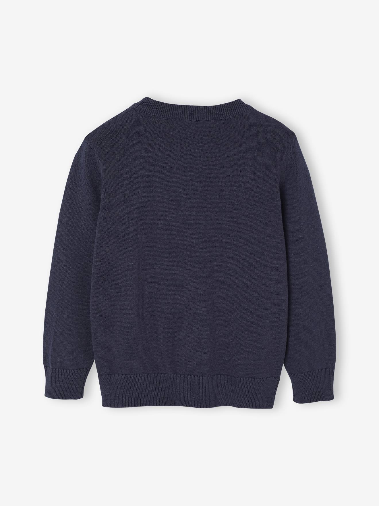 Pull Garçon Mini Club 2-3 Ans – Bleu Col Rond Camouflage – Occasion Très Bon état