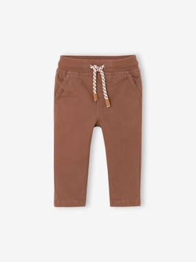 Lined Twill Trousers for Baby Boys   - vertbaudet enfant