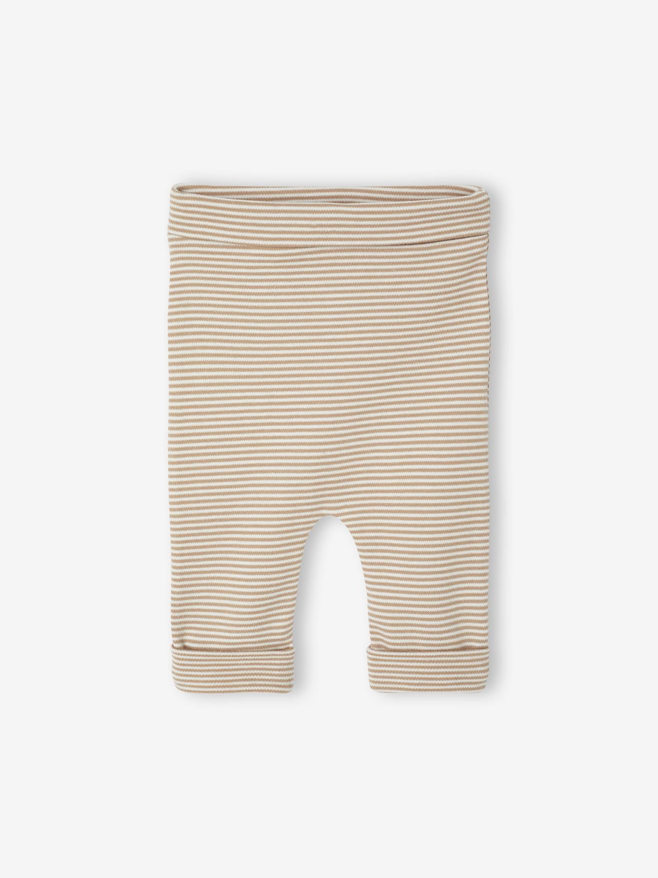 VERTBAUDET Ensemble Naissance Évolutif 4 Pièces – Body + Legging + Bavoir Bandana + Doudou – 100% Coton Bio Rayé