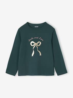 T-shirt Animation Lettres Manches Longues Fille - écru, Fille