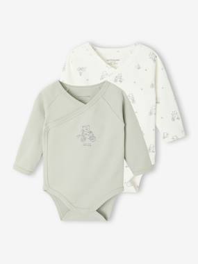 Pack of 2 Long-Sleeved Bodysuits, Newborn Special  - vertbaudet enfant