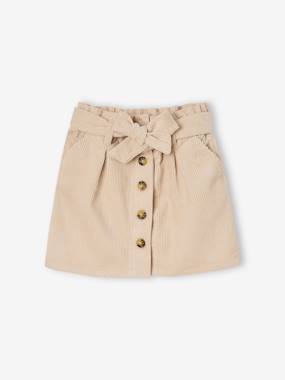 -"Paperbag" Style Skirt in Corduroy for Girls