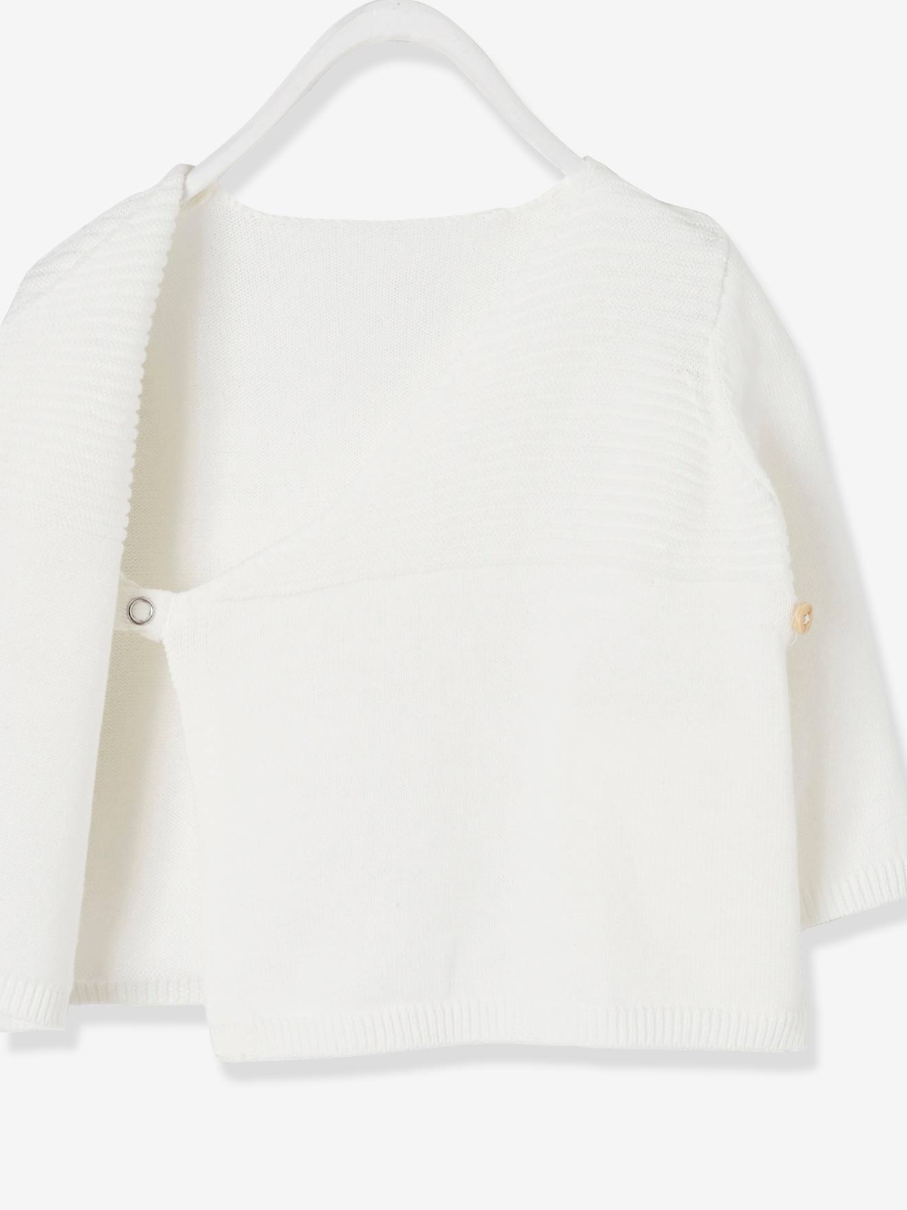 Brassière en maille tricot blanc écru naissance | Okaïdi & Obaïbi