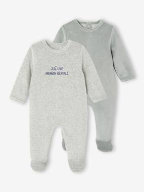 -Lot de 2 pyjamas bébé garçon en velours