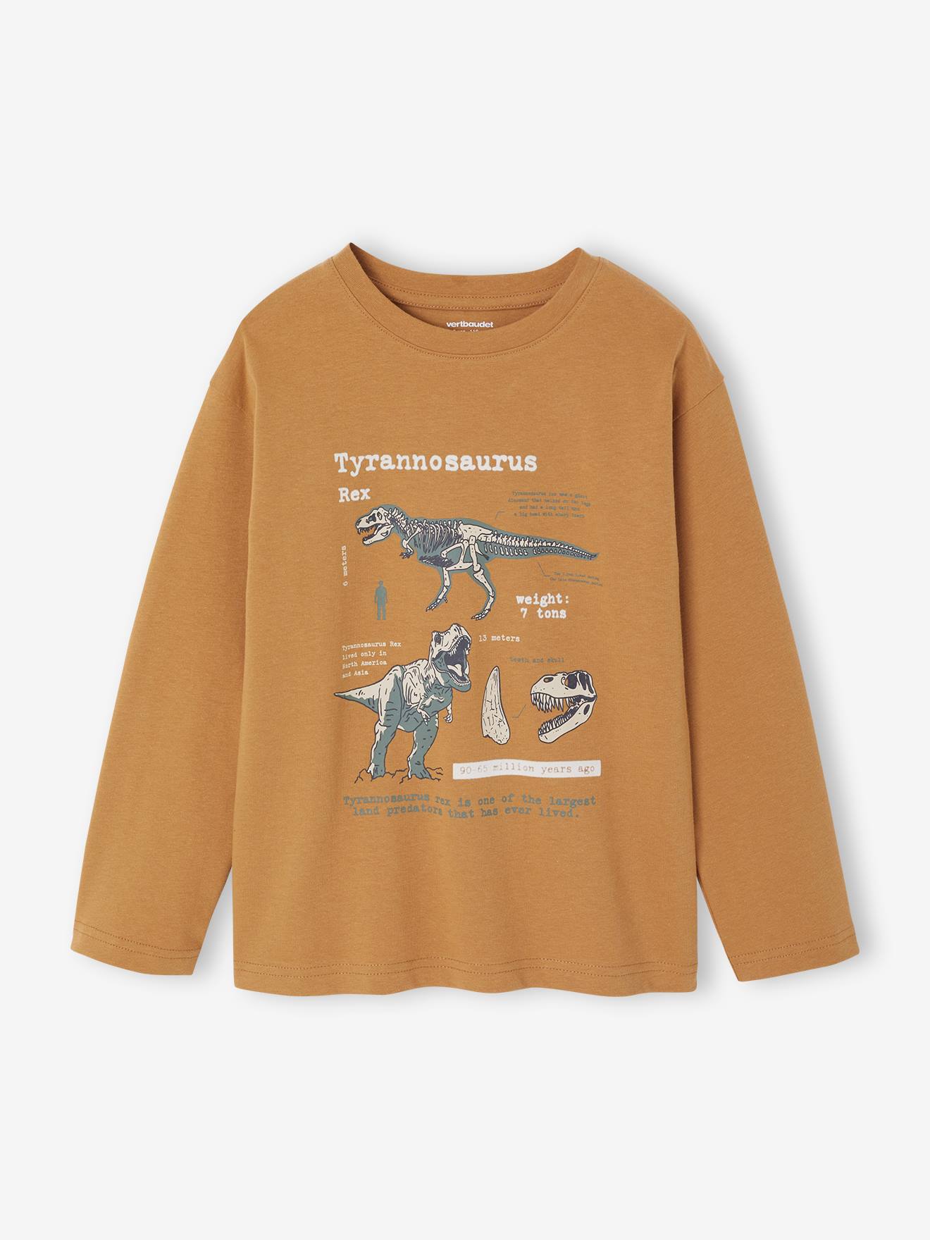 Digital Dino Top with Pixel Effect in Relief for Boys - marl