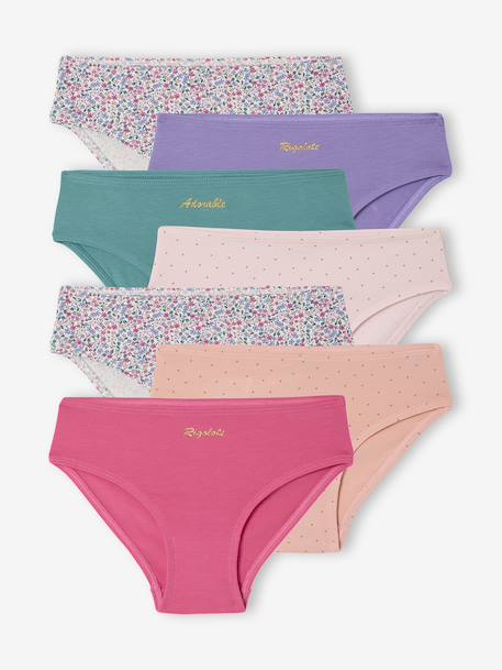 Pack of 7 Assorted Briefs for Girls fuchsia - vertbaudet enfant 