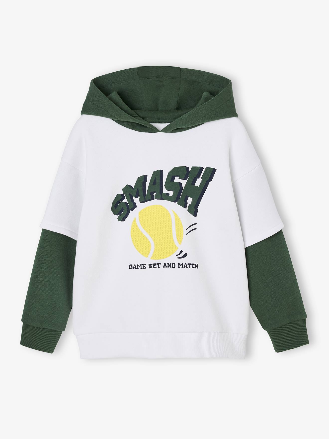 Sports Sweatshirt with Double Sleeves, Ball in Relief, for Boys marl