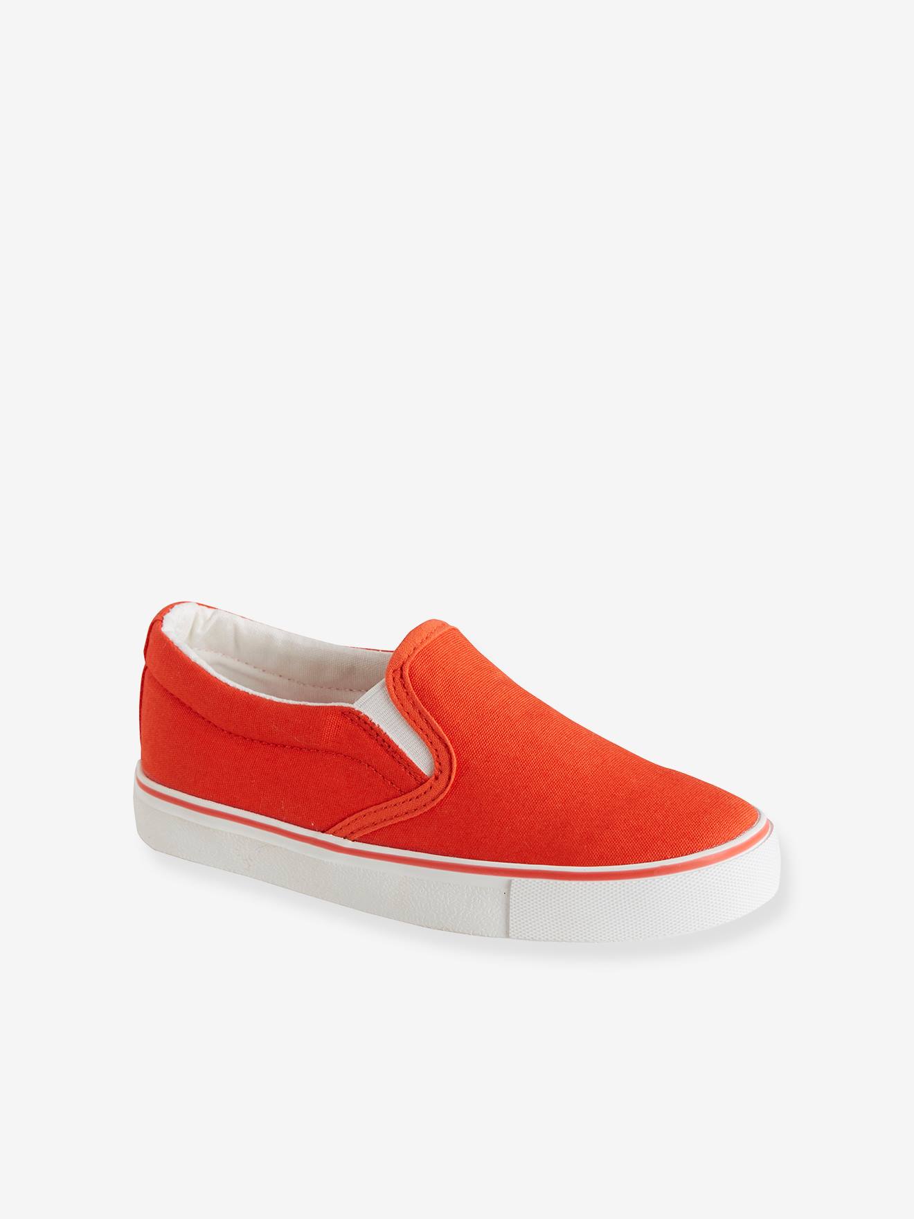 red slip on trainers