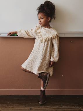 Floral Dress in Cotton Gauze for Girls  - vertbaudet enfant