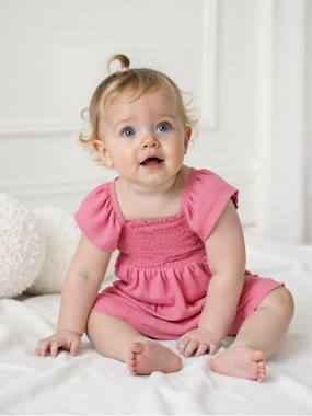 Baby-Smocked Dress in Cotton Gauze for Babies 
