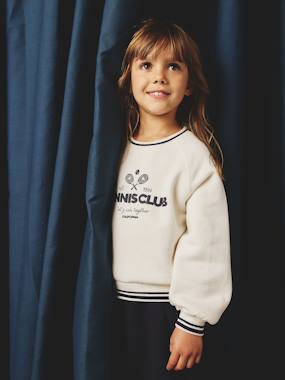 Girls-Tennis Club Motif Sweatshirt for Girls