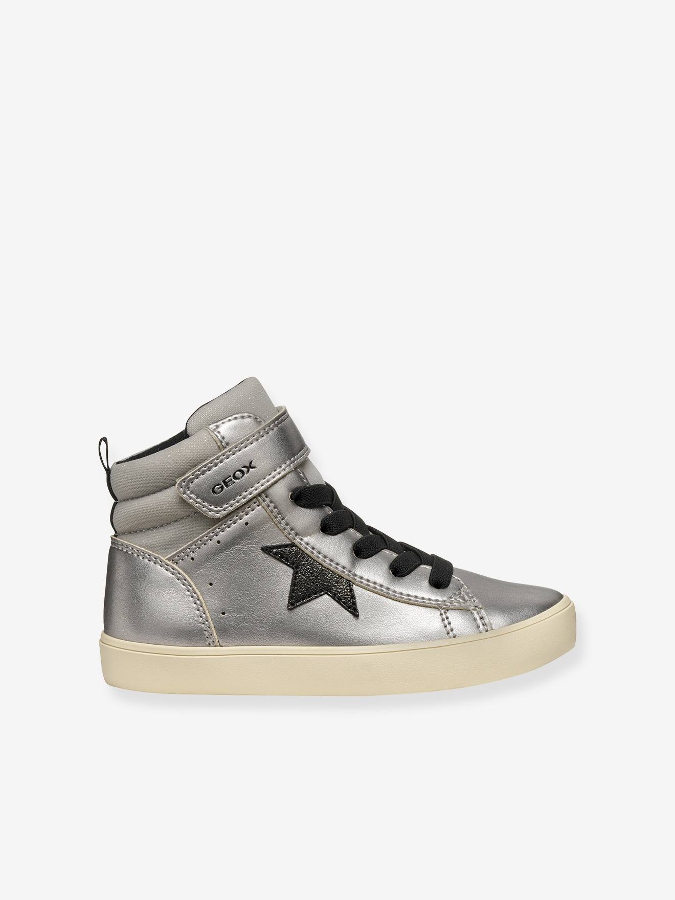 Geox J Gisli Girl A, meisjessneakers, Zwart, 35 EU