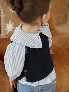 -Striped seersucker blouse for babies