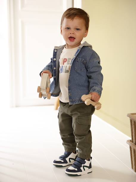 Combipilote Naissance VERTBAUDET En Denim Imprimé - Combinaison Polaire Avec Moufles Et Pieds Intégrés