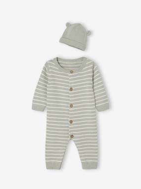 Jumpsuit + Beanie Set for Newborns  - vertbaudet enfant