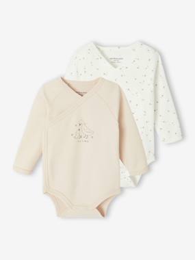Pack of 2 Long-Sleeved Bodysuits, Newborn Special  - vertbaudet enfant