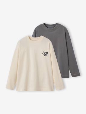Garçon-T-shirt, polo, sous-pull-Lot de 2 t-shirts garçon oversize effet délavé 