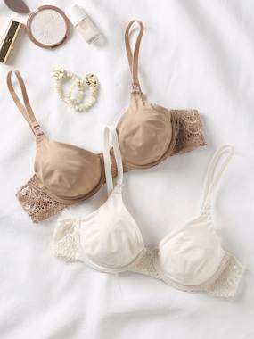 Maternity-Lingerie-Pack of 2 microfibre and lace maternity and nursing bras ENVIE DE FRAISE