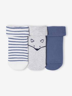 -Pack of 3 pairs of 'fox' socks for baby boys