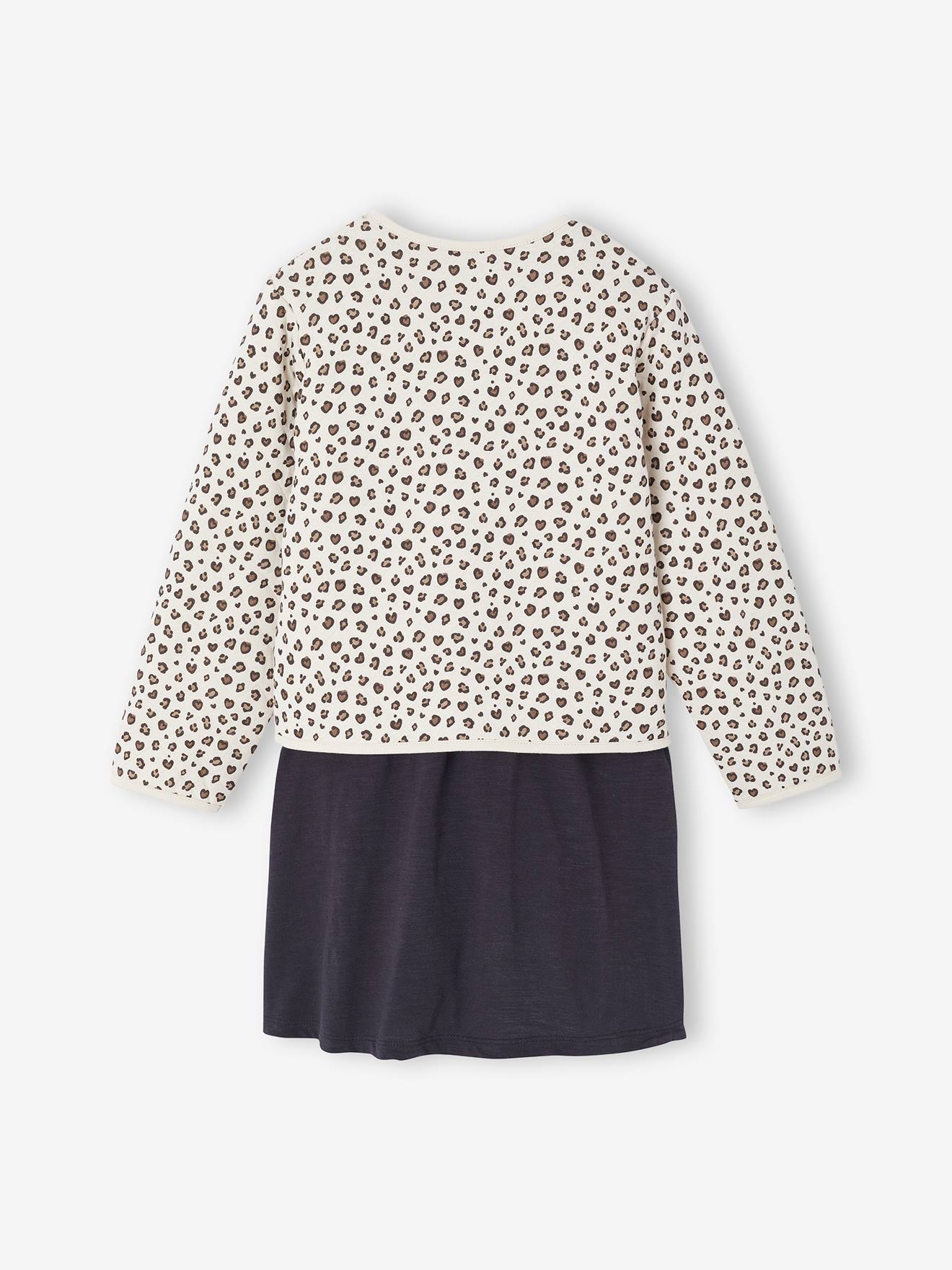 Ensemble Veste Matelassée Imprimée Fleurs + Robe Fille - Rose