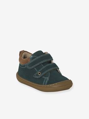 -Pair of Soft Leather Boots for Babies, Designed for First Steps 