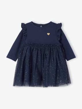 Baby girl's Christmas dress with glittery tulle underskirt  - vertbaudet enfant