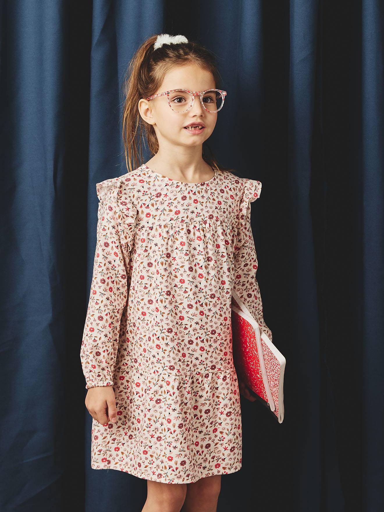 Robe imprimée à volants fille écru, Fille