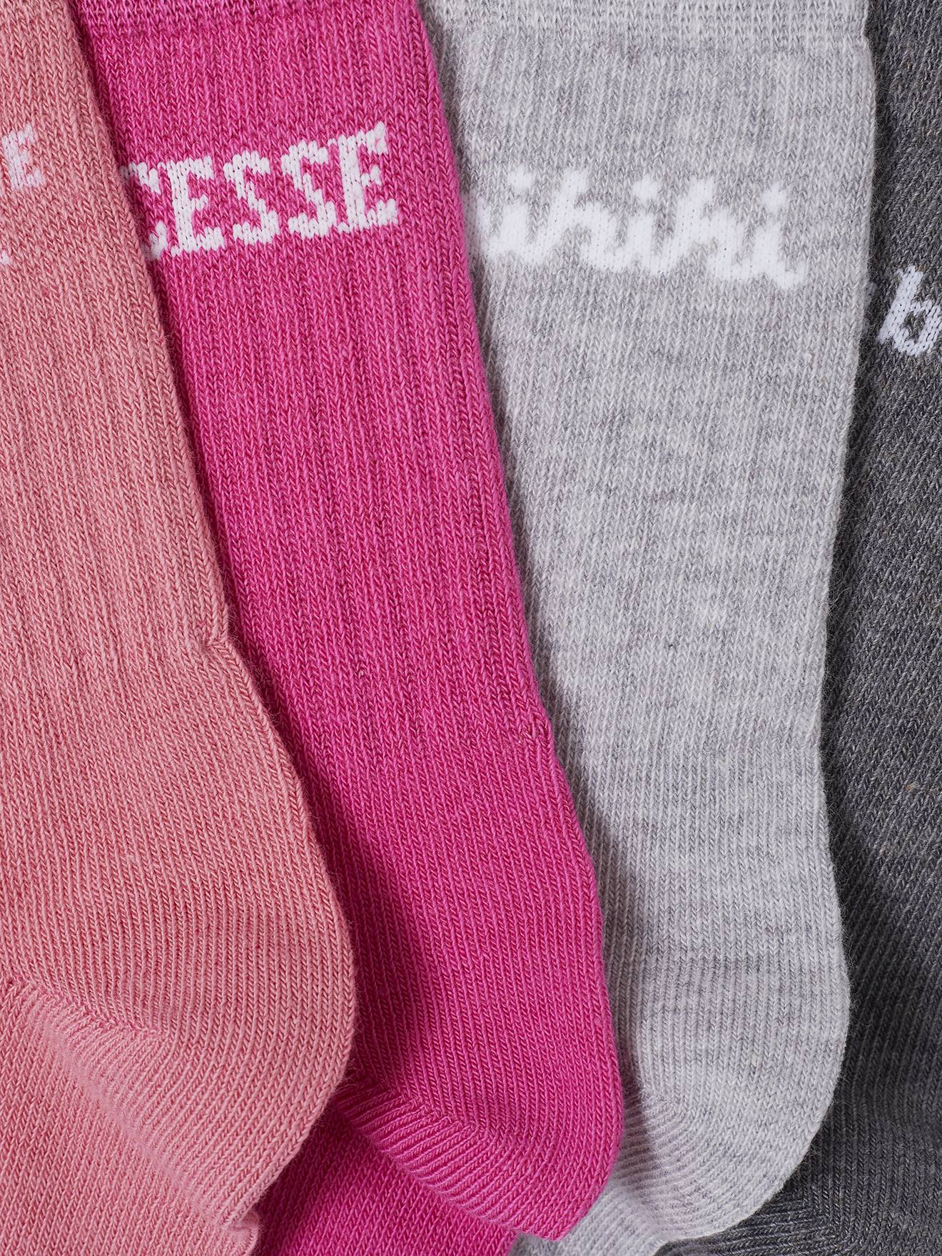 Feathers & Fluff Chaussettes Caoutchouc Bottes - Motif Canard Gris/Rose, Bordure Rose, Taille Unique