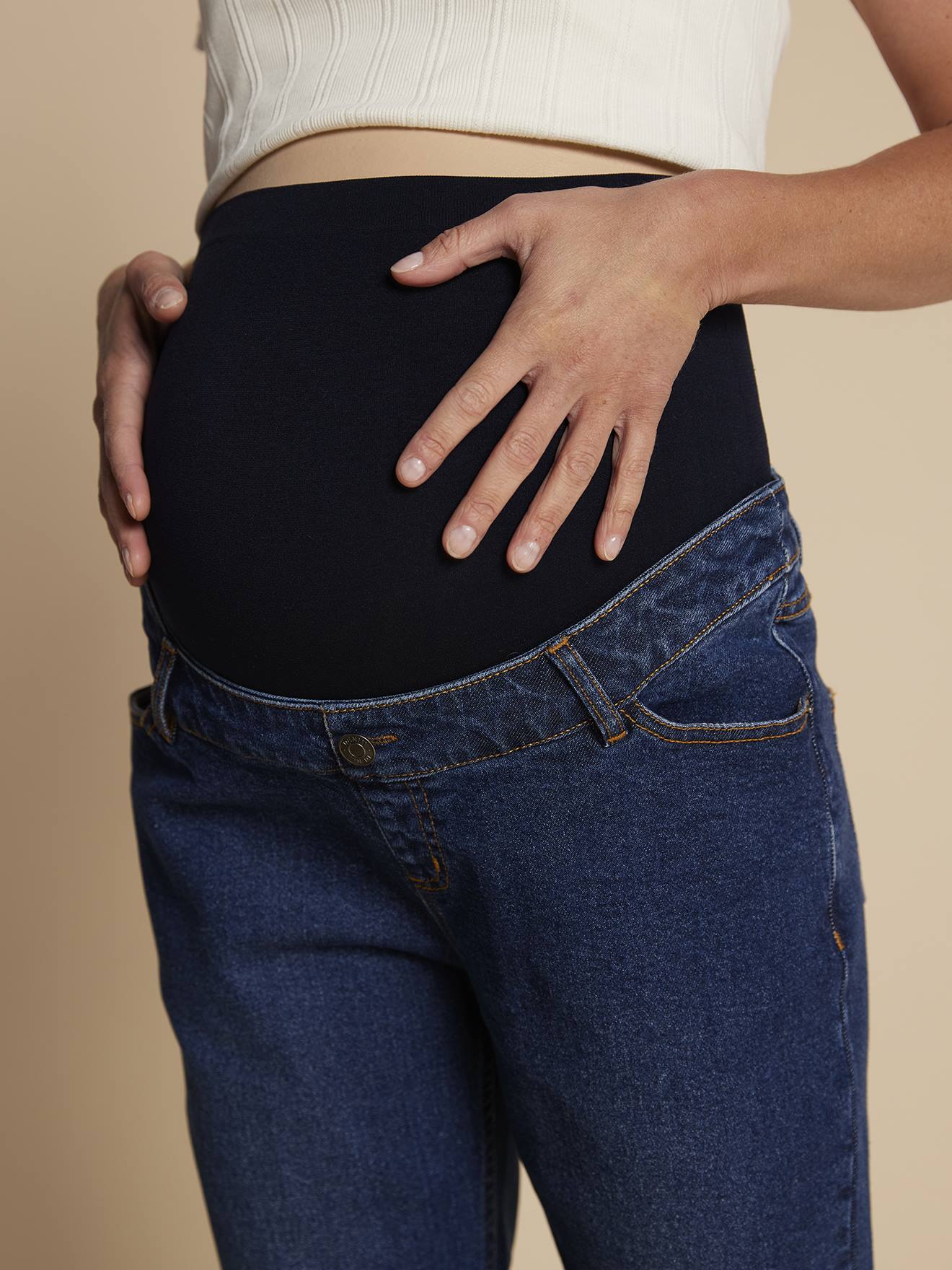 Mom Jeans with Removable Belly Band for Maternity, ENVIE DE FRAISE