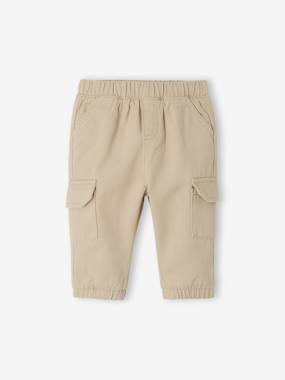 Pantalon en sergé doublé bébé garçon encre, Bébé
