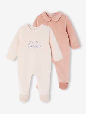 -Lot de 2 pyjamas bébé fille en velours