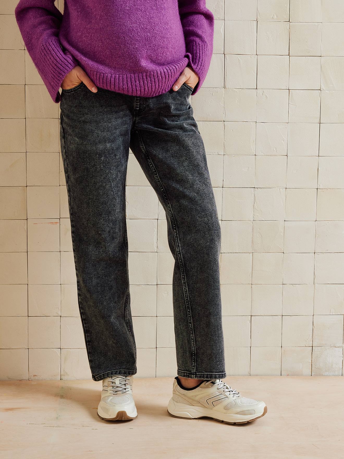 VERTBAUDET Jean Skinny De Grossesse Bandeau Sans Couture Gris Foncé 44 - Confort Et Style Pour Futures Mamans