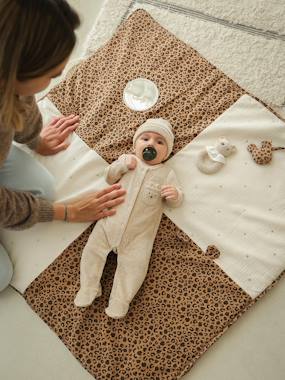 -Leopard Activity Mat in Cotton Gauze, ENVIE DE FRAISE