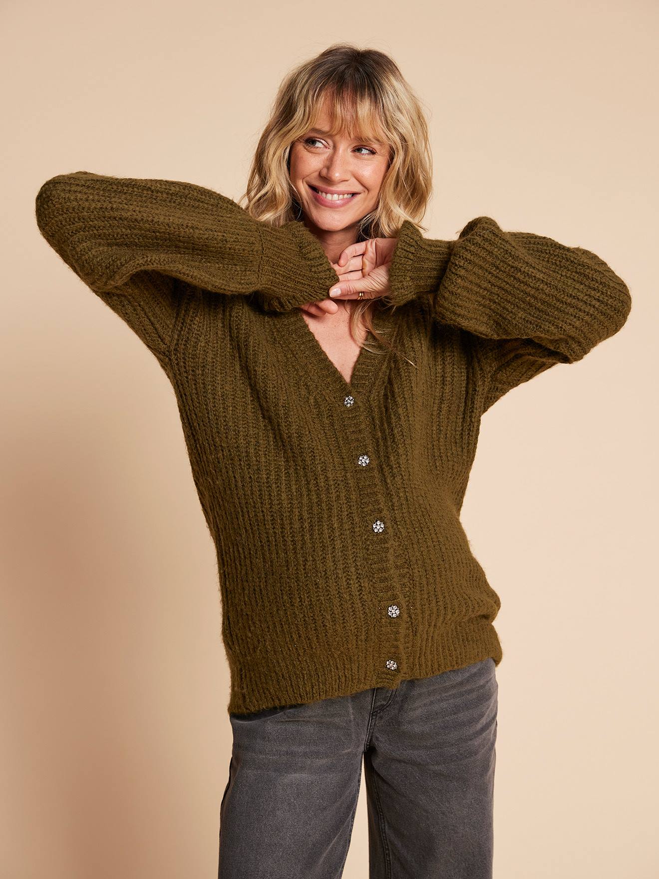 Nursing Special Top/Cardigan in Rib Knit, by ENVIE DE FRAISE
