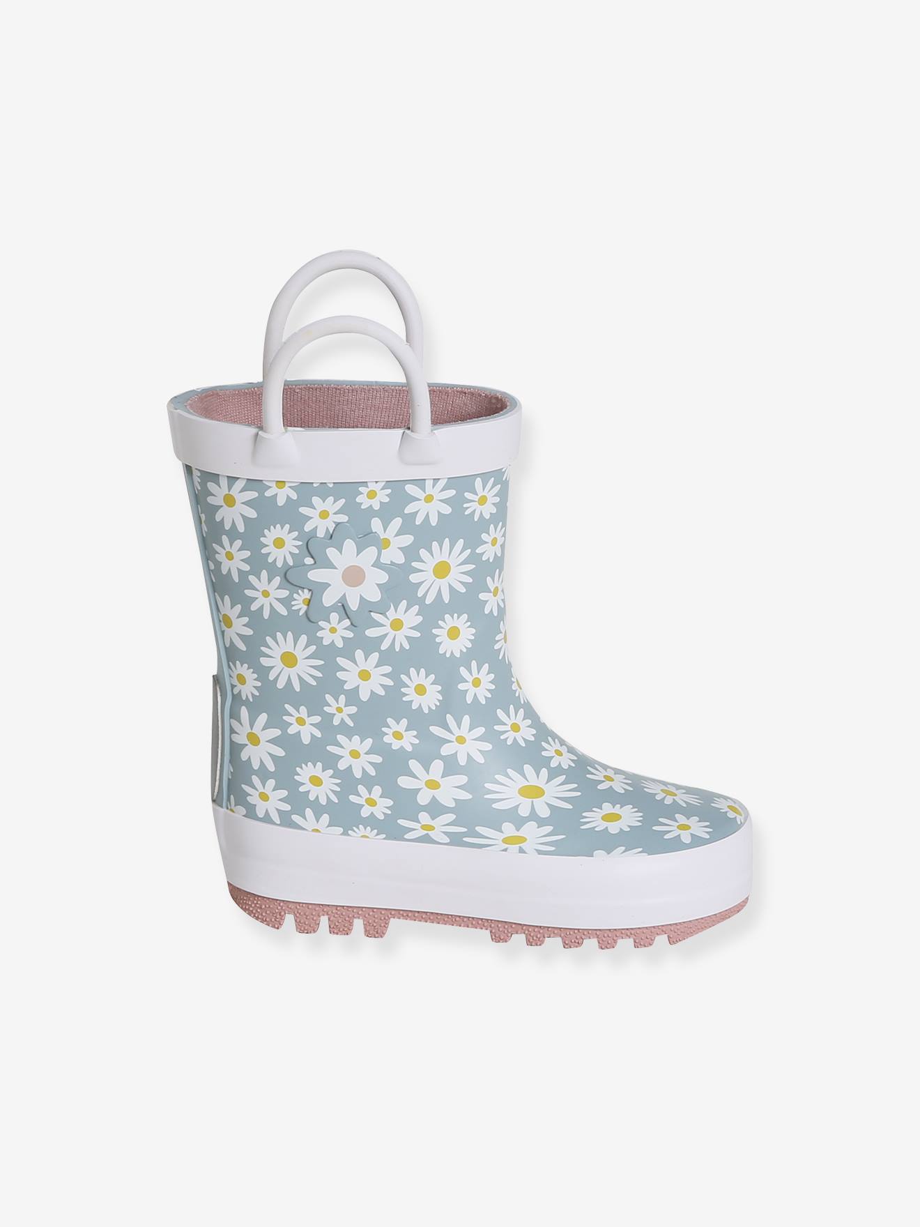 Bottes De Pluie Bébé Vertbaudet - Imprimé Cerises Rose - Taille 21 - Semelle Antidérapante