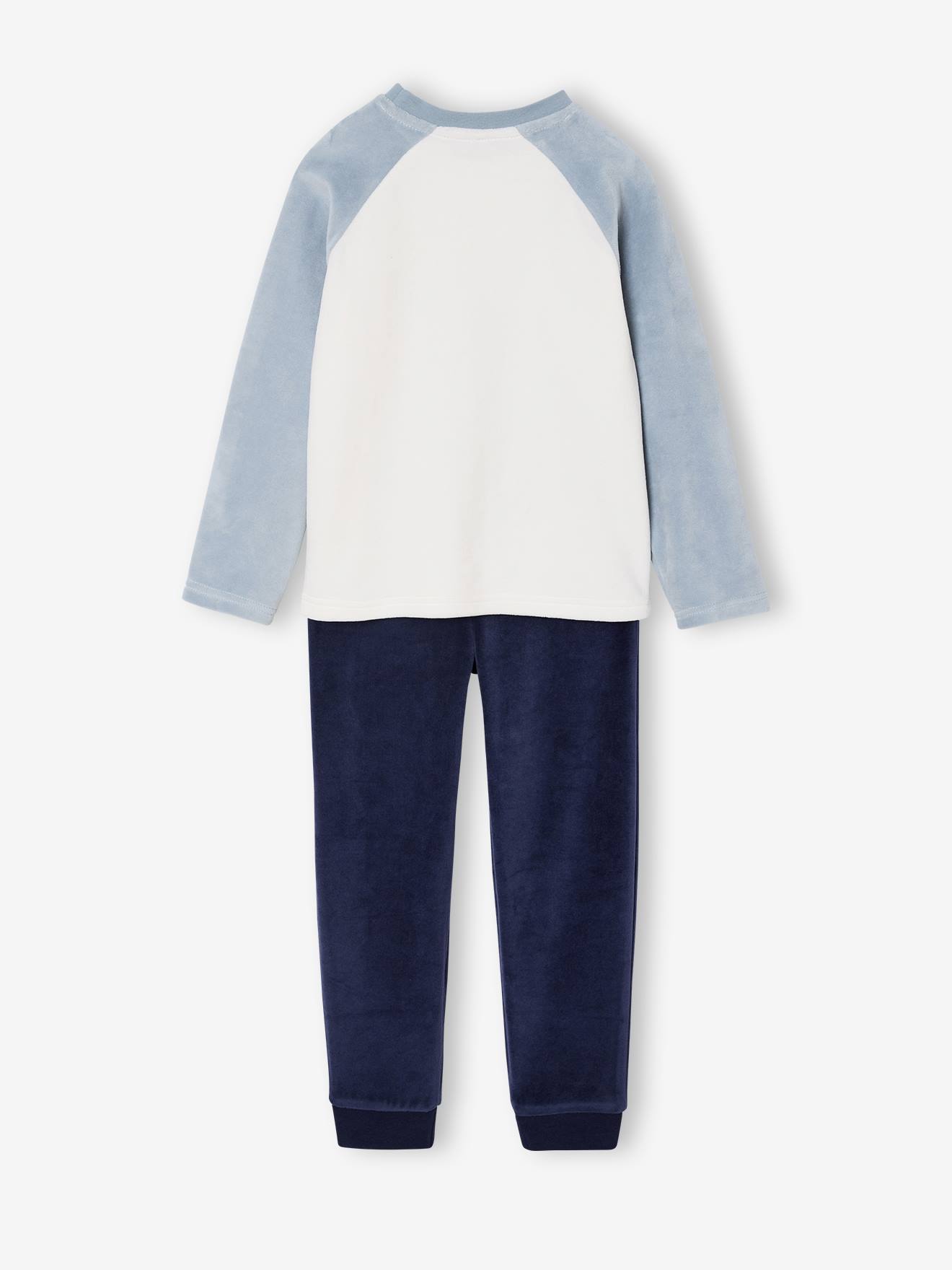 VERTBAUDETLot De 2 Pyjamas Nature En Velours Garçon BASICSLOT Bleu ET GRIS2A