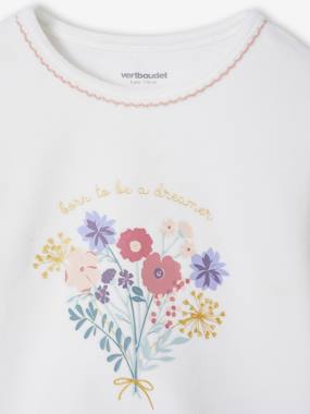 Lot De 2 Pyjamas Fille En Velours Fleuri - Manches Longues, Pantalon élastiqué - 75% Coton, 25% Polyester Recyclé - VERTBAUDET