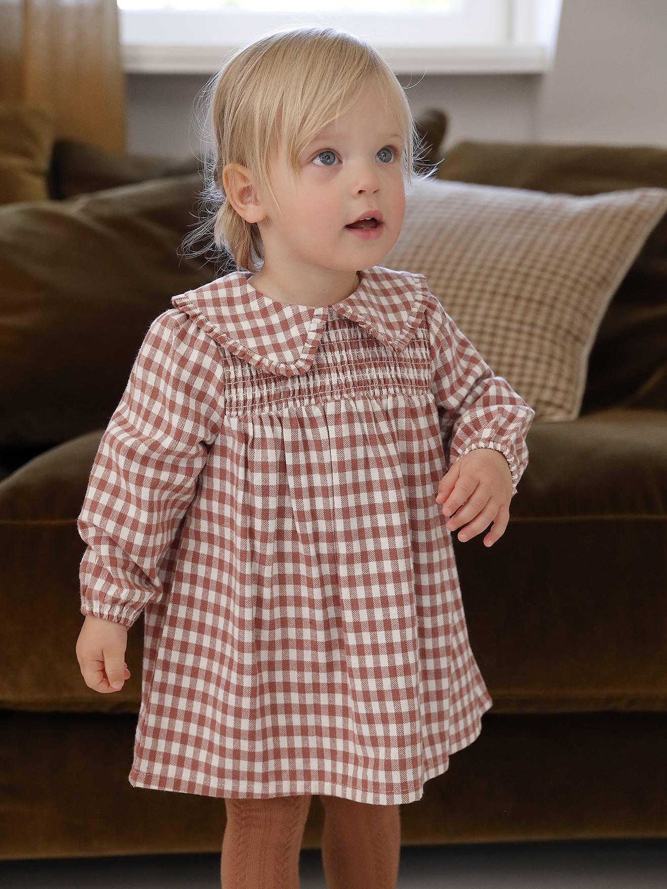 open lace back dress Easter Gingham main image 0