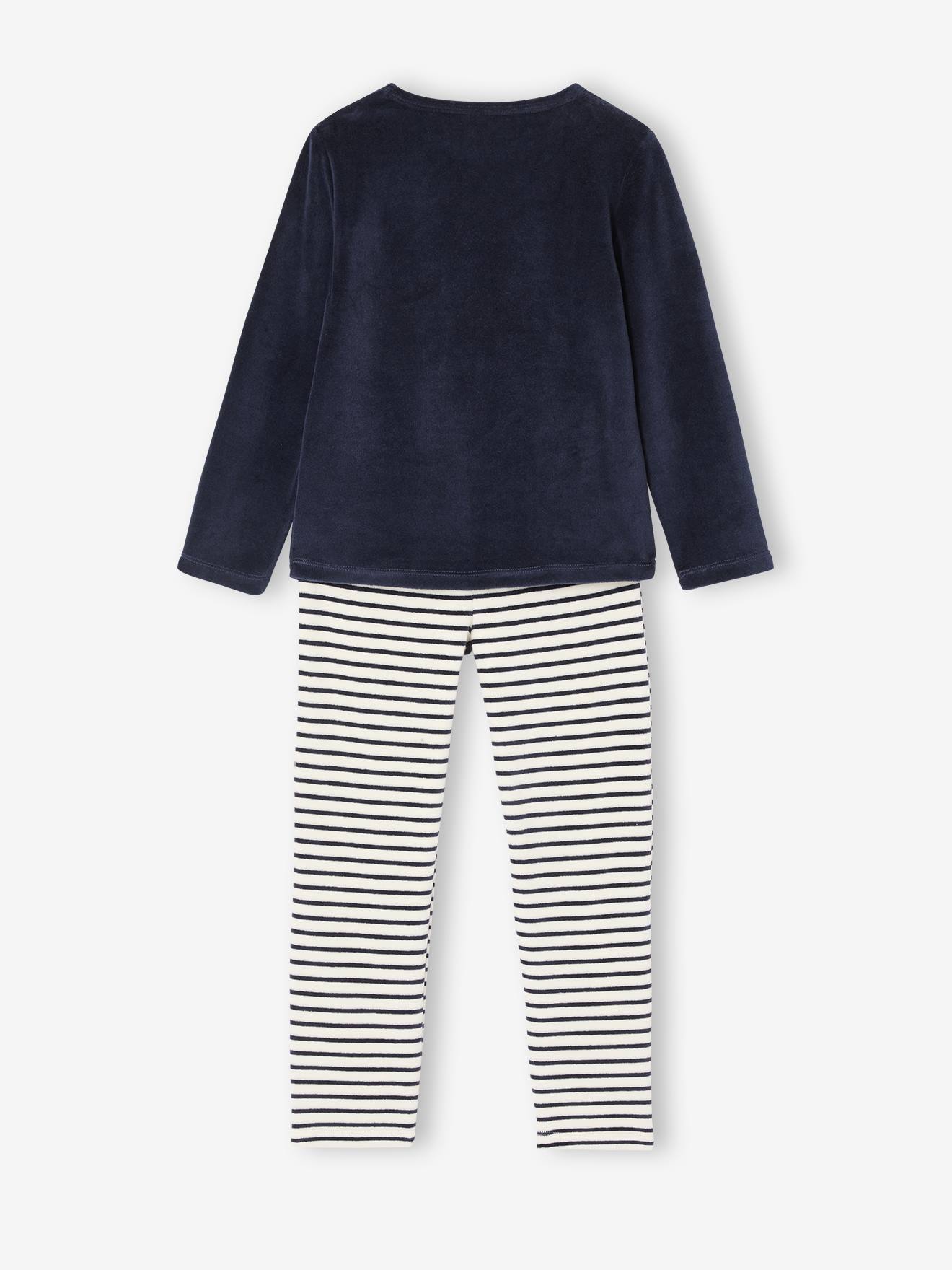 Lot De 2 Pyjamas Fille Velours Cœurs - Vertbaudet, Manches Longues, Taille élastiquée