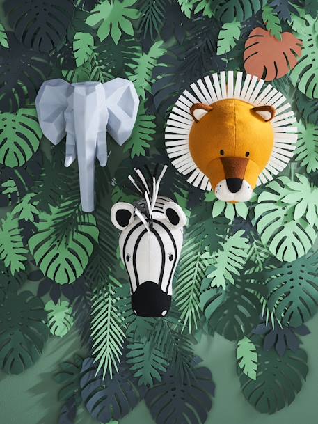 Wall Trophy Lion Orange Light Solid With Design Decoration