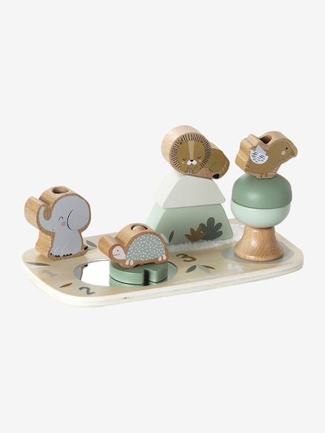 Coffret 3 Jeux D'éveil En Bois Forêt Enchantée Vertbaudet - Boulier, Puzzle, Pyramide à Empiler, Dès 12 Mois