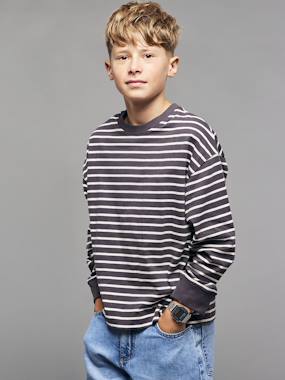 Garçon-T-shirt, polo, sous-pull-T-shirt rayé garçon oversize